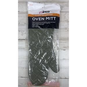 Winco Flame Retardant Oven Mitt 15” Sage Green Quilted Heat Resistant NEW